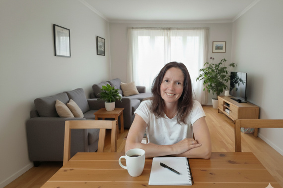 Sietske bij ondernemer om marketingadvies te geven